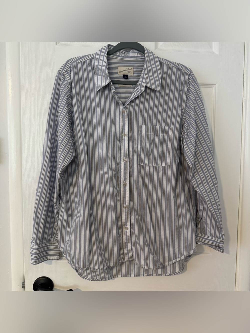 Universal Thread Women’s Blue and White Stripe Button-Down Shirt